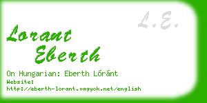 lorant eberth business card