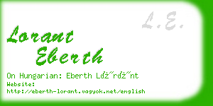 lorant eberth business card